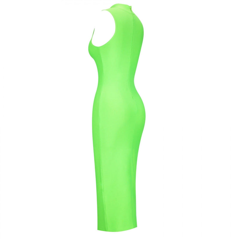 High Neck Sleeveless Plain Over Knee Bandage Dress PF19072 27 in wolddress