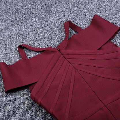 V Neck Mid Sleeve Striped Over Knee Bandage Dress PF19089 20 in wolddress