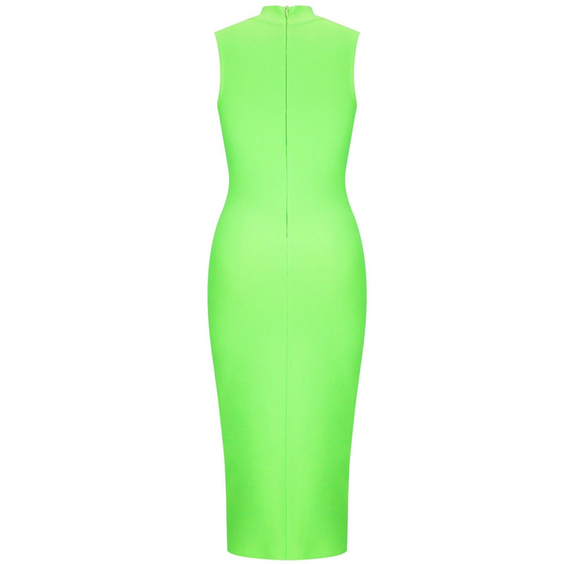 High Neck Sleeveless Plain Over Knee Bandage Dress PF19072 28 in wolddress