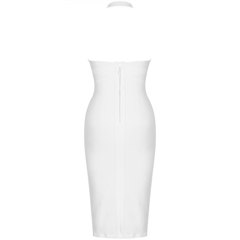 Halter Sleeveless Plain Over Knee Bandage Dress PF19008 4 in wolddress