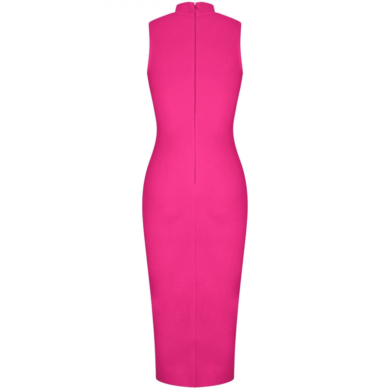 High Neck Sleeveless Plain Over Knee Bandage Dress PF19072 5 in wolddress