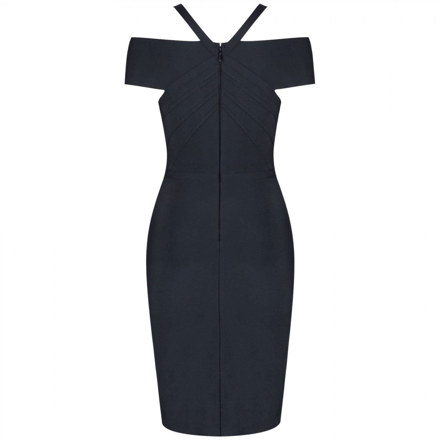 V Neck Mid Sleeve Striped Over Knee Bandage Dress PF19089 74 in wolddress