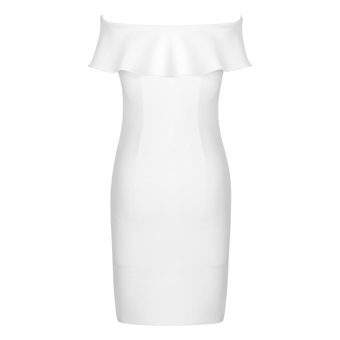 White Strapless High Waist Hollow Out Bandage Dress PP091910