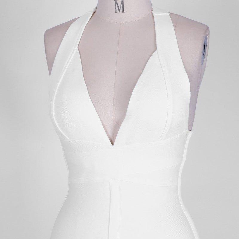 Halter Sleeveless Plain Over Knee Bandage Dress PF19008 5 in wolddress