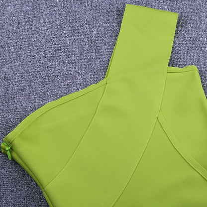 One Shoulder Sleeveless Asymmetrical Over Knee Bandage Dress PP40199 18 in wolddress