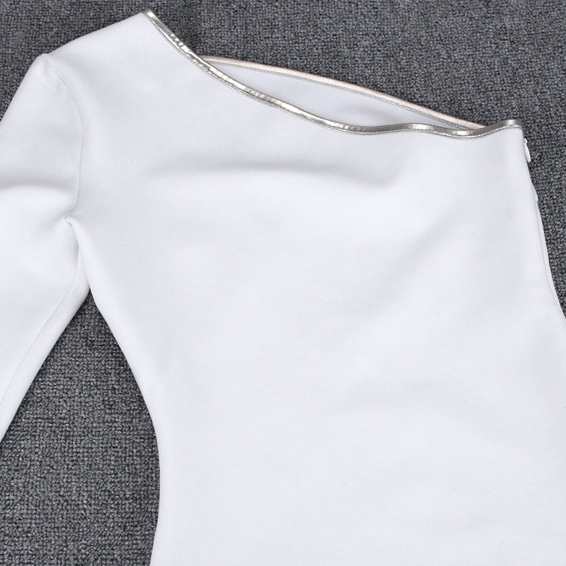 One Sleeve Asymmetrical Mini Bandage Dress PF091907