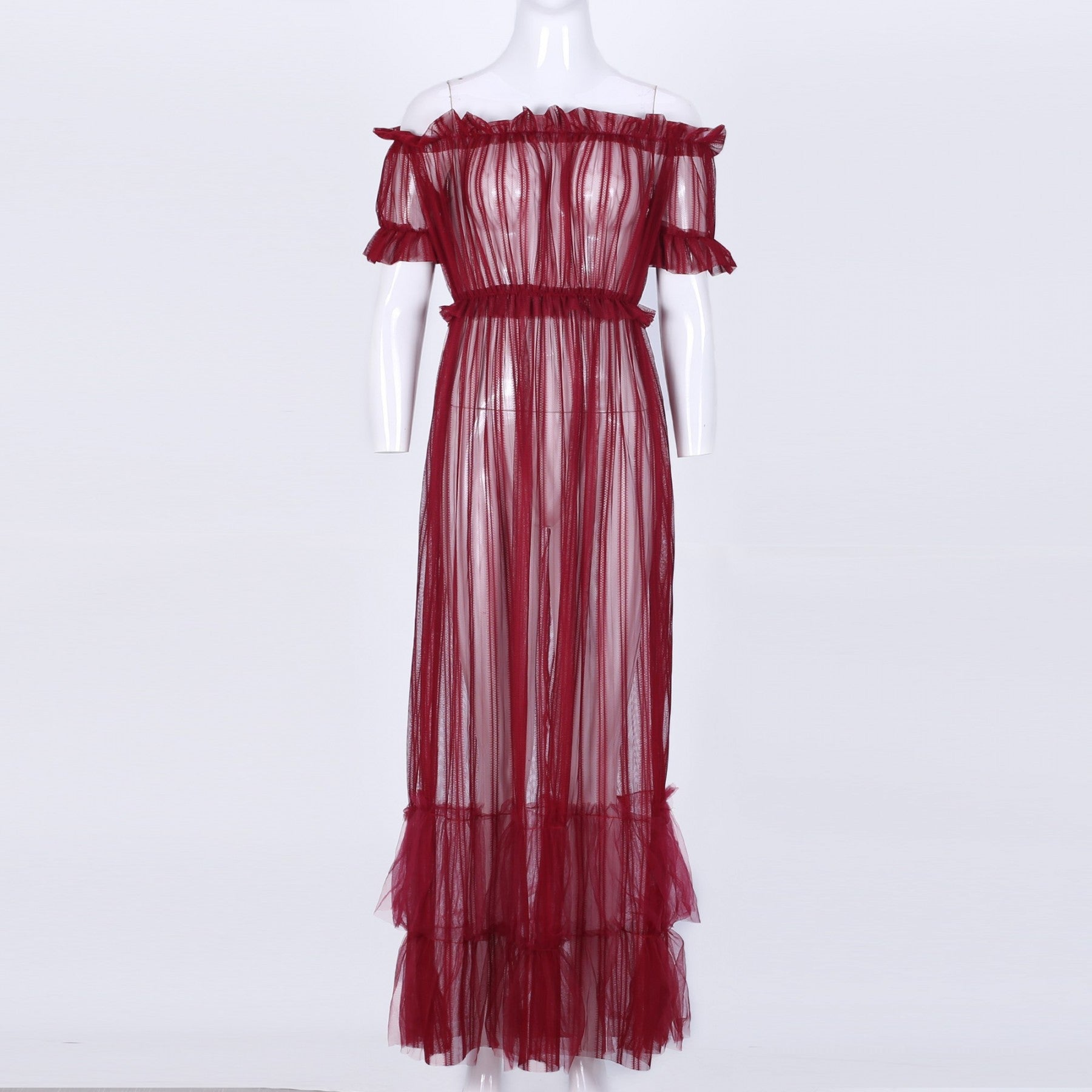 Off Shoulder Short Sleeve Lace Maxi Bodycon Dress K1962 13 in wolddress