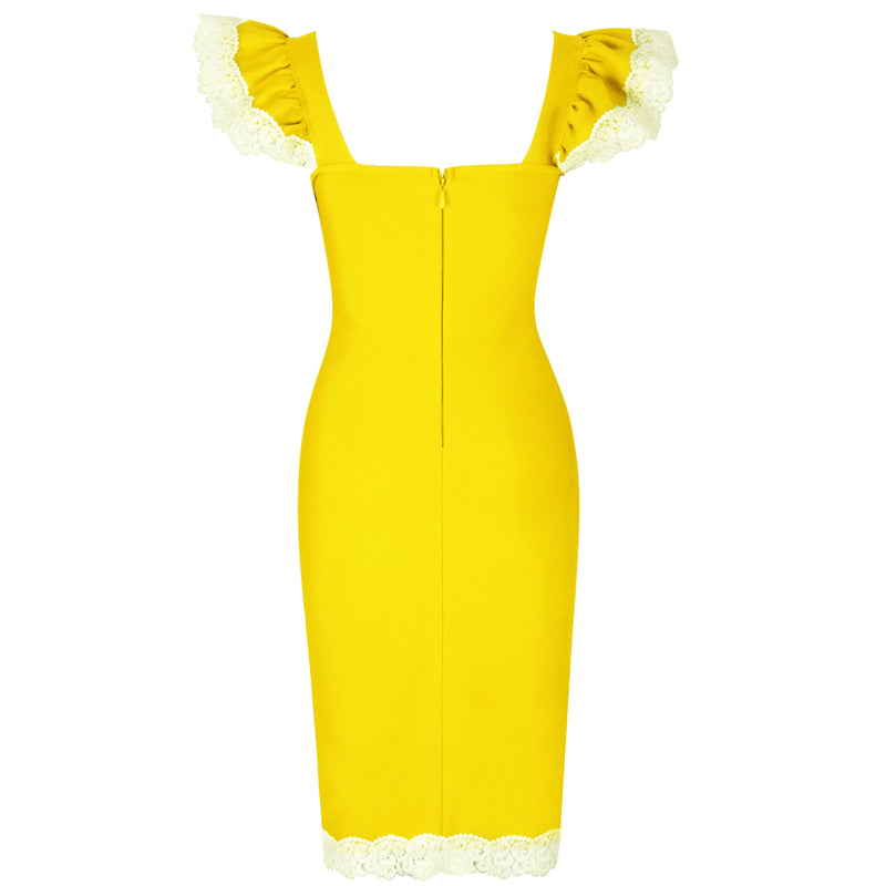 Strappy Sleeveless Frill Lace Over Knee Bandage Dress PP19221