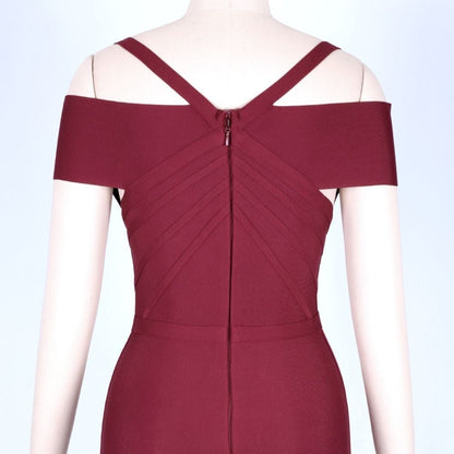 V Neck Mid Sleeve Striped Over Knee Bandage Dress PF19089 17 in wolddress