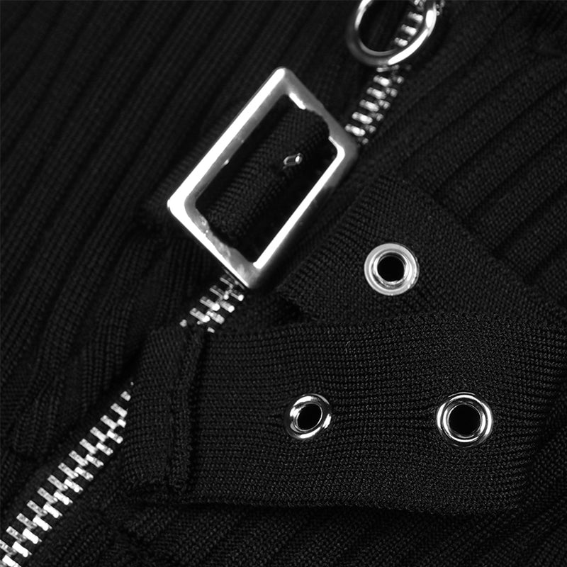 Semi-High Collar Fur Collar Mini Bandage Dress BD2493