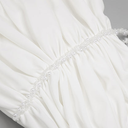 One Shoulder Long Sleeve Pearl Maxi Set BD2501