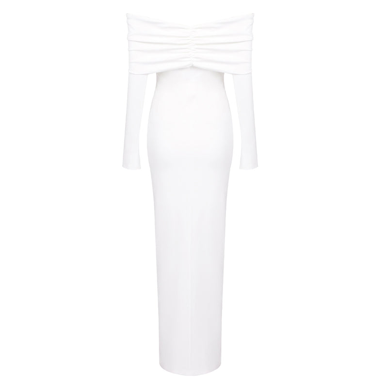 Off Shoulder Long Sleeve Elegant Maxi Bandage Dress BD2503