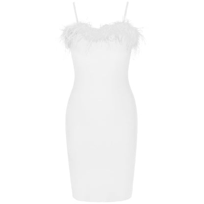 Strappy Sleeveless Tassels Mini Bandage Dress PF19177