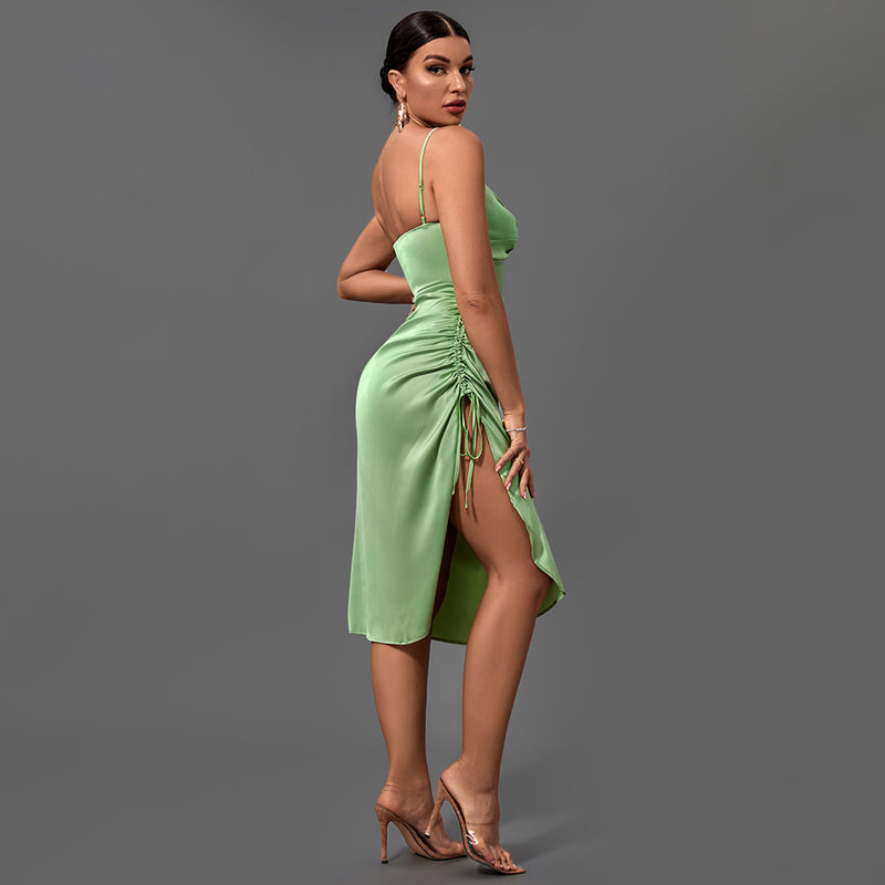 Green Strappy Sleeveless Cut Out Midi Bodycon Dress FP21433