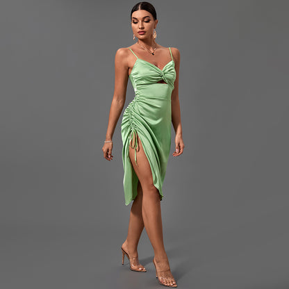Green Strappy Sleeveless Cut Out Midi Bodycon Dress FP21433