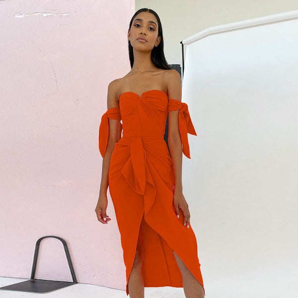 Orange Bodycon Dress FP21602 1