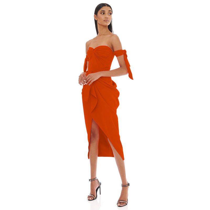 Orange Bodycon Dress FP21602 2