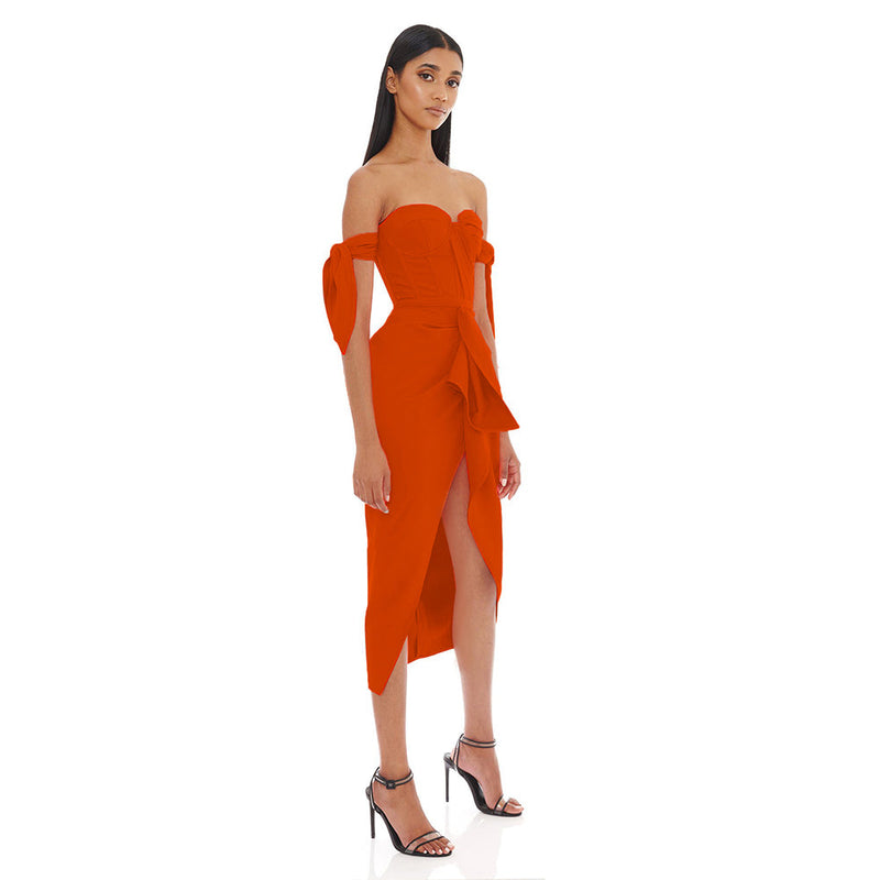 Orange Bodycon Dress FP21602 3