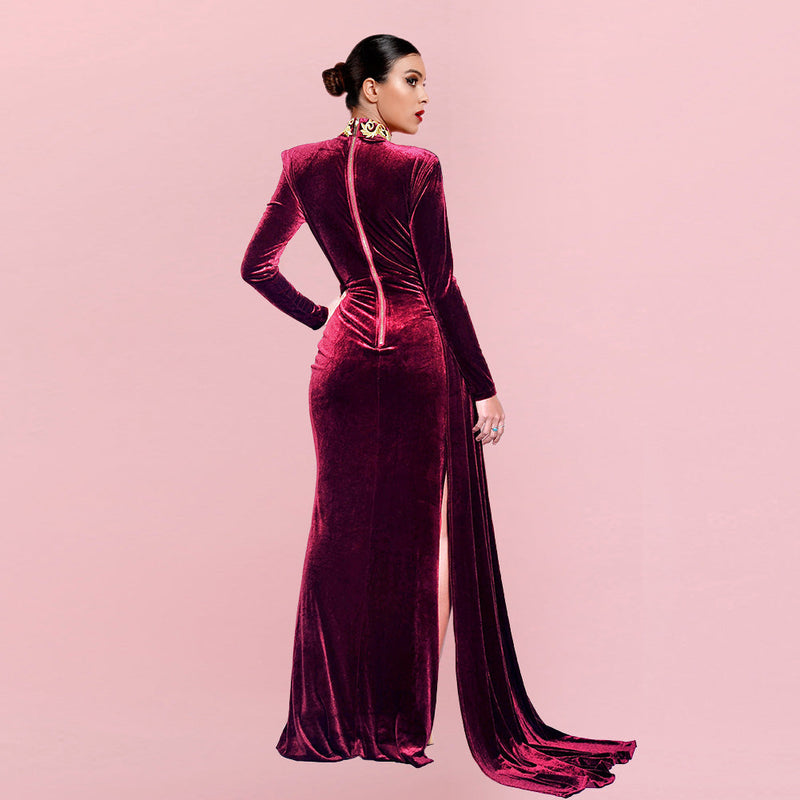 Wine Bodycon Dress H01190 2