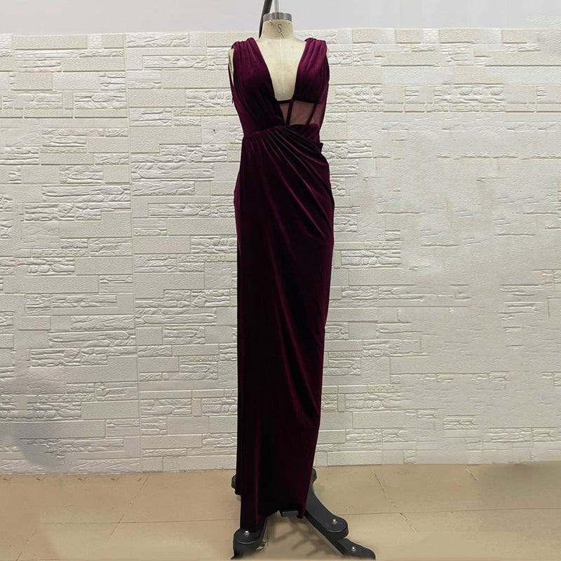 Wine Bodycon Dress H01194 3