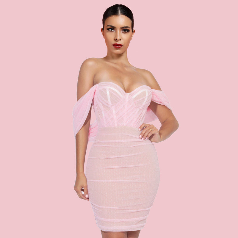 Pink Bodycon Dress H01215 1
