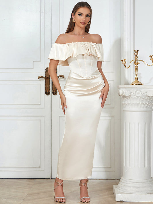 White Apricot Bodycon Dress HB0321