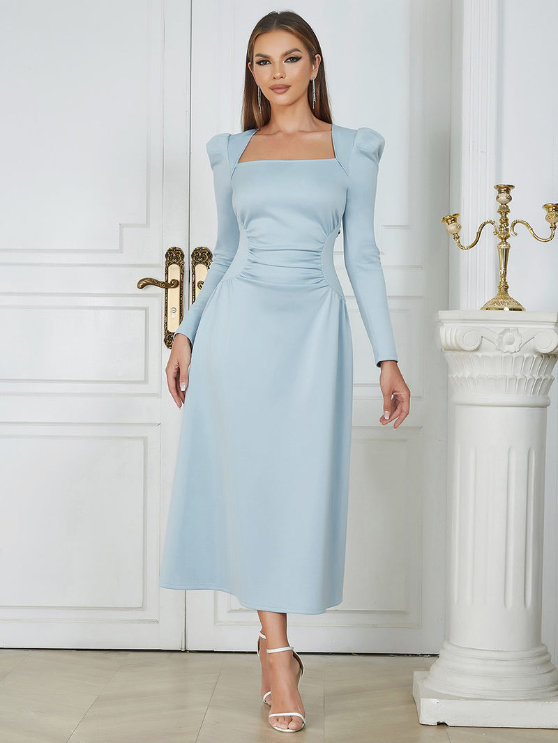 Gray Blue Bodycon Dress HB0347