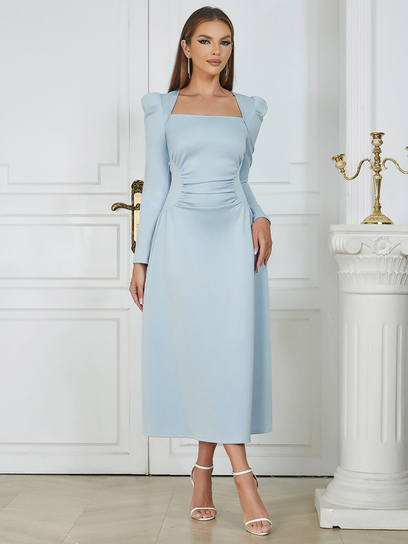 Gray Blue Bodycon Dress HB0347