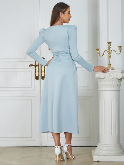 Gray Blue Bodycon Dress HB0347
