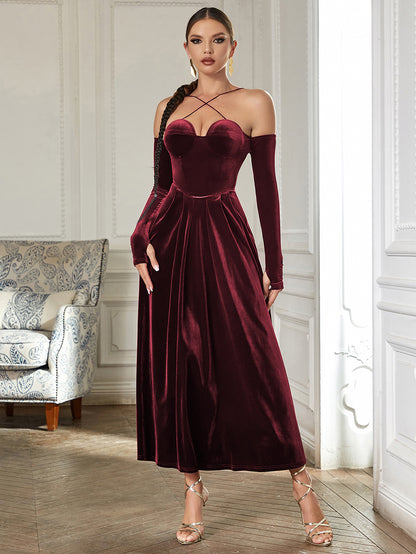 Wine Red Bodycon Dress HB0362
