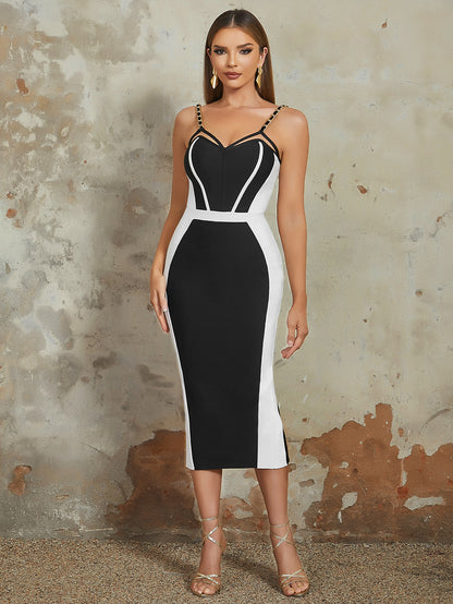 Black White Bandage Dress HB10005