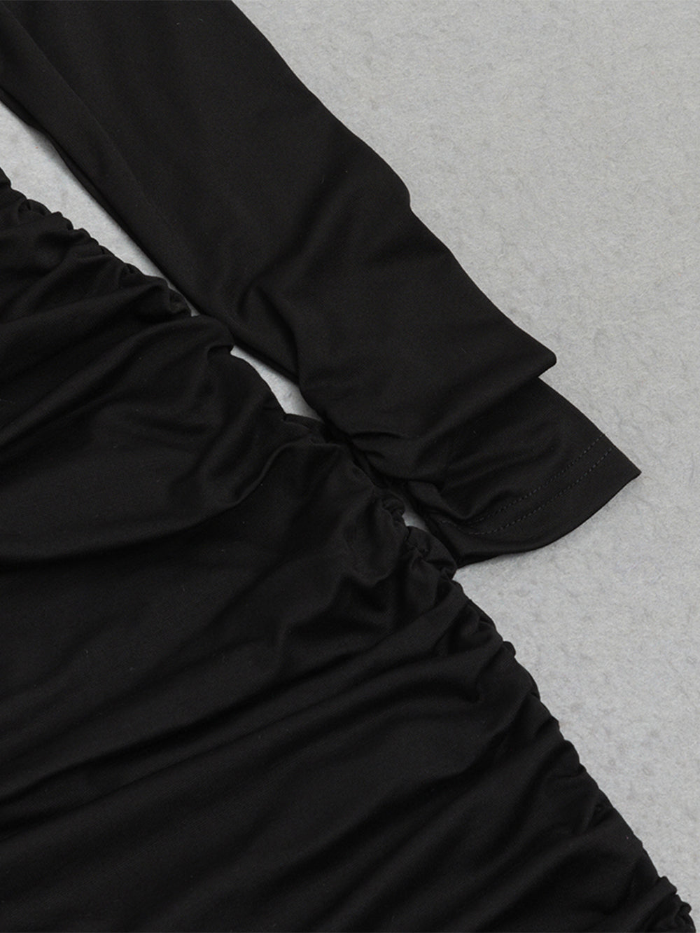 Square Collar Long Sleeve Splicing Maxi Bodycon Dress HB100171