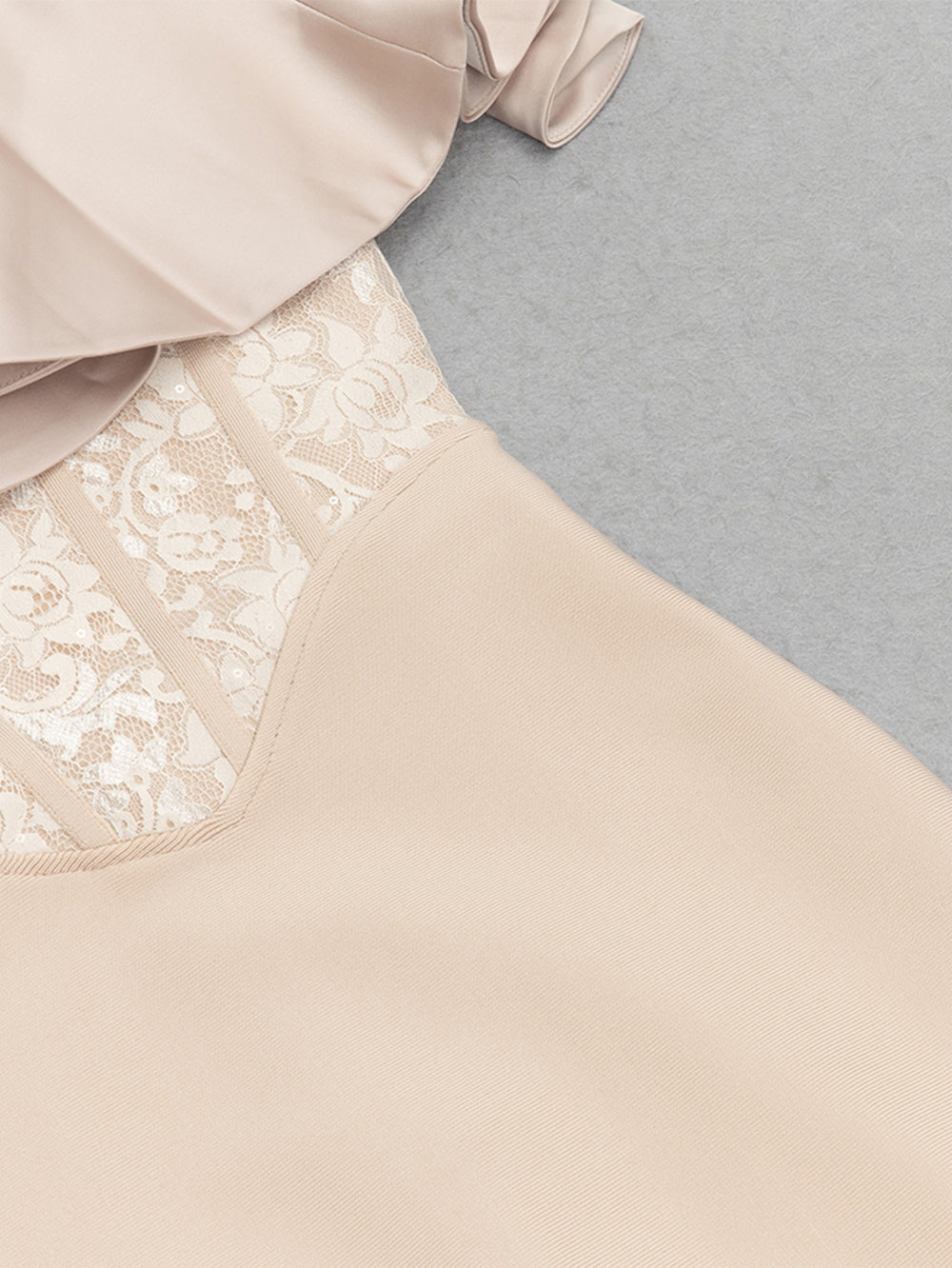Off Shoulder Sleeveless Ruffle Midi Bandage Dress HB100210
