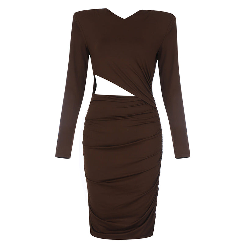 Brown Bodycon Dress HB7075 4