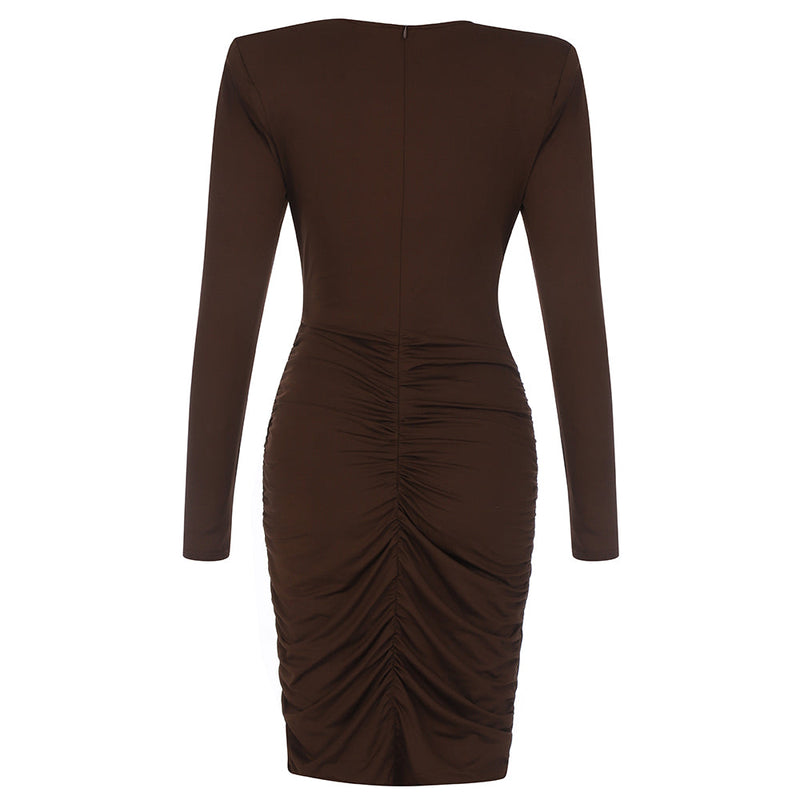 Brown Bodycon Dress HB7075 5