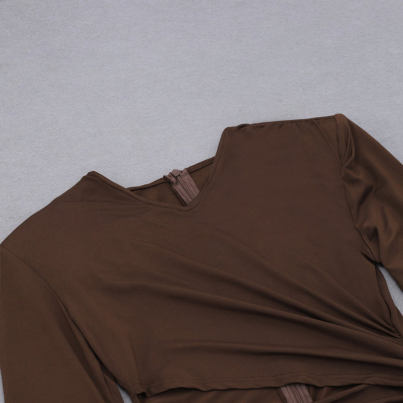 Brown Bodycon Dress HB7075 6