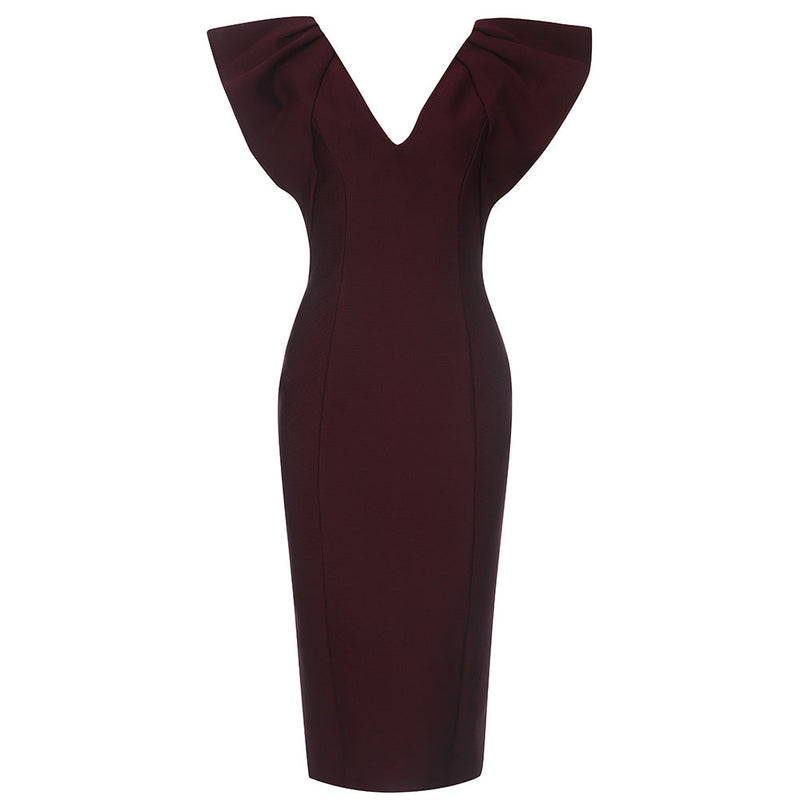 Wine Bandage Dress HB7106 3