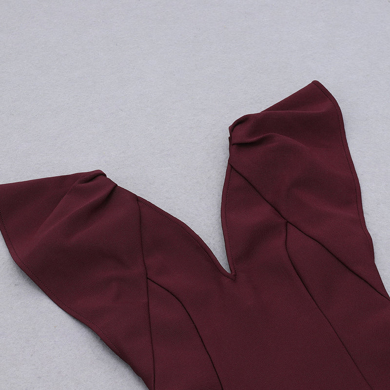 Wine Bandage Dress HB7106 5