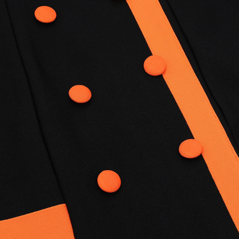 Black Orange Bandage Dress HB7355 11