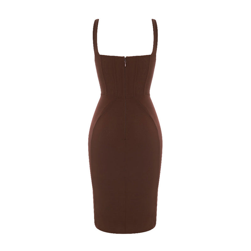 Coffee Bandage Dress HB7536 6