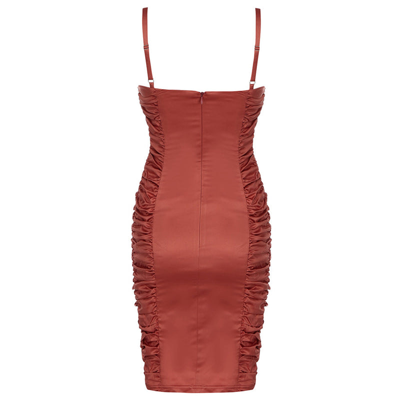 Orange Bodycon Dress HB7582 5