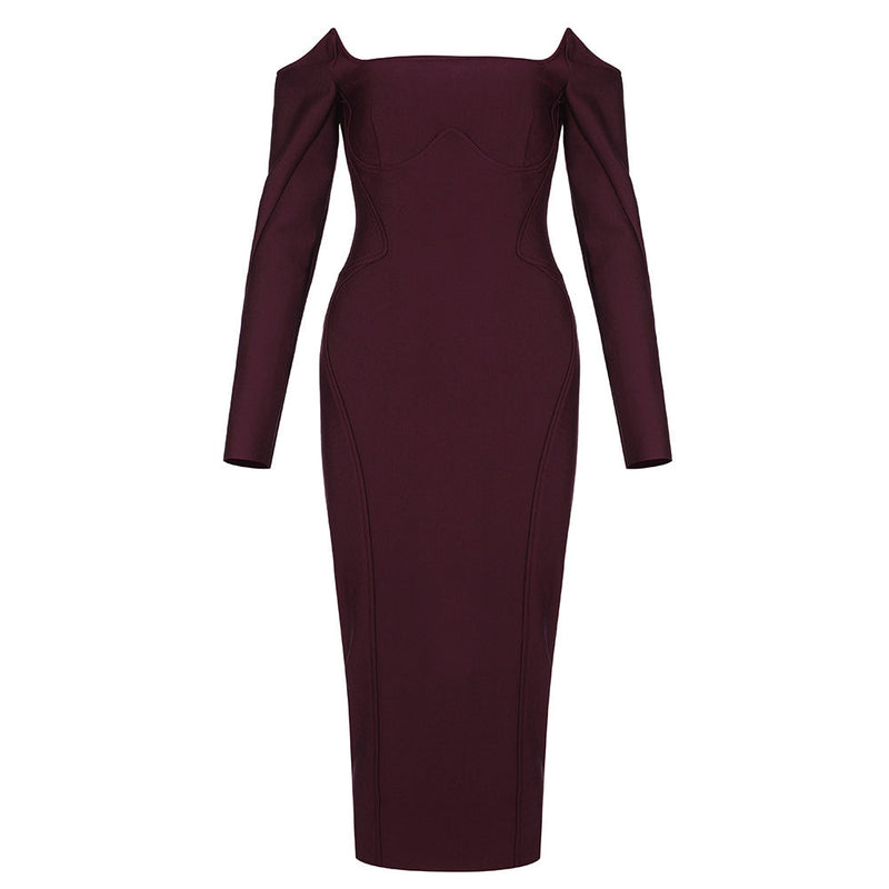 Maroon Bandage Dress HB76412 4