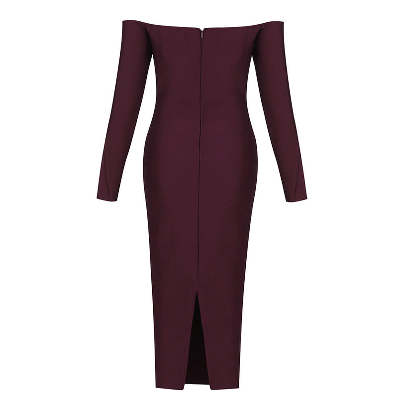 Maroon Bandage Dress HB76412 5