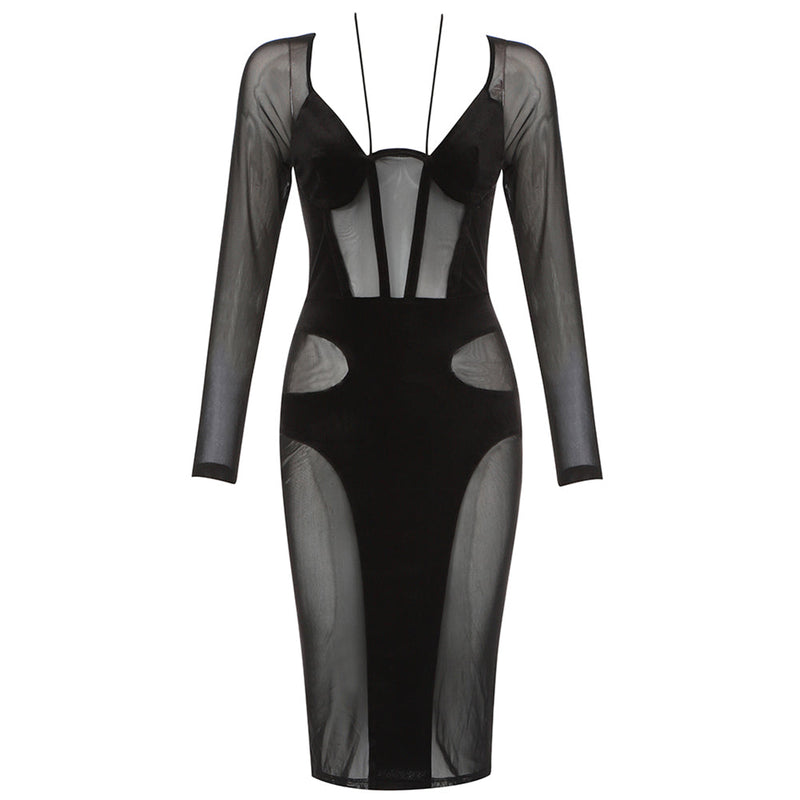 Black Bodycon Dress HB7696 4