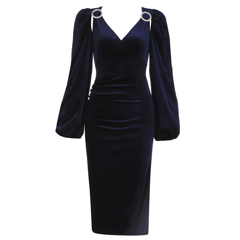Blue Bodycon Dress HB7739 4