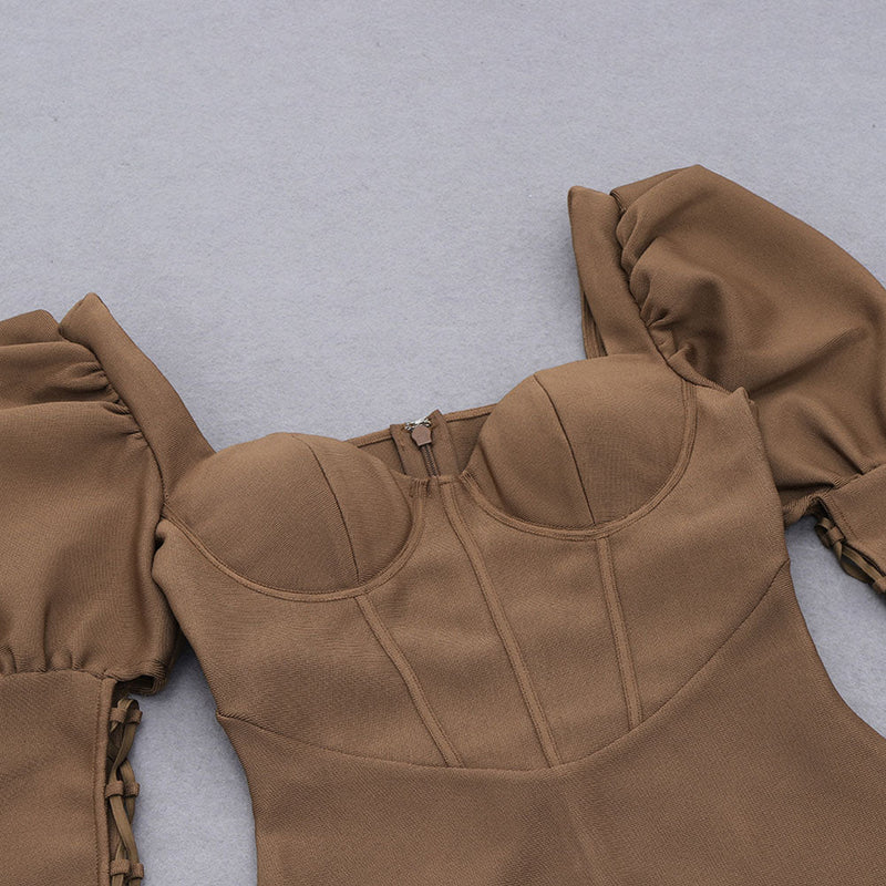Brown Bandage Dress HB7760 6