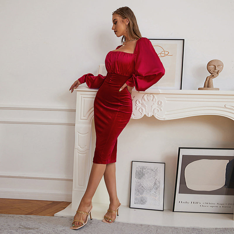 Red Bodycon Dress HB7772 2