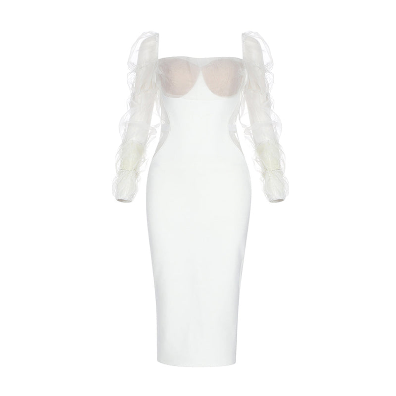 White Bandage Dress HB7793 4