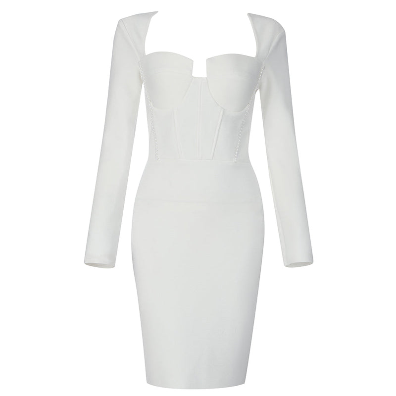 White Bandage Dress HB7802 4