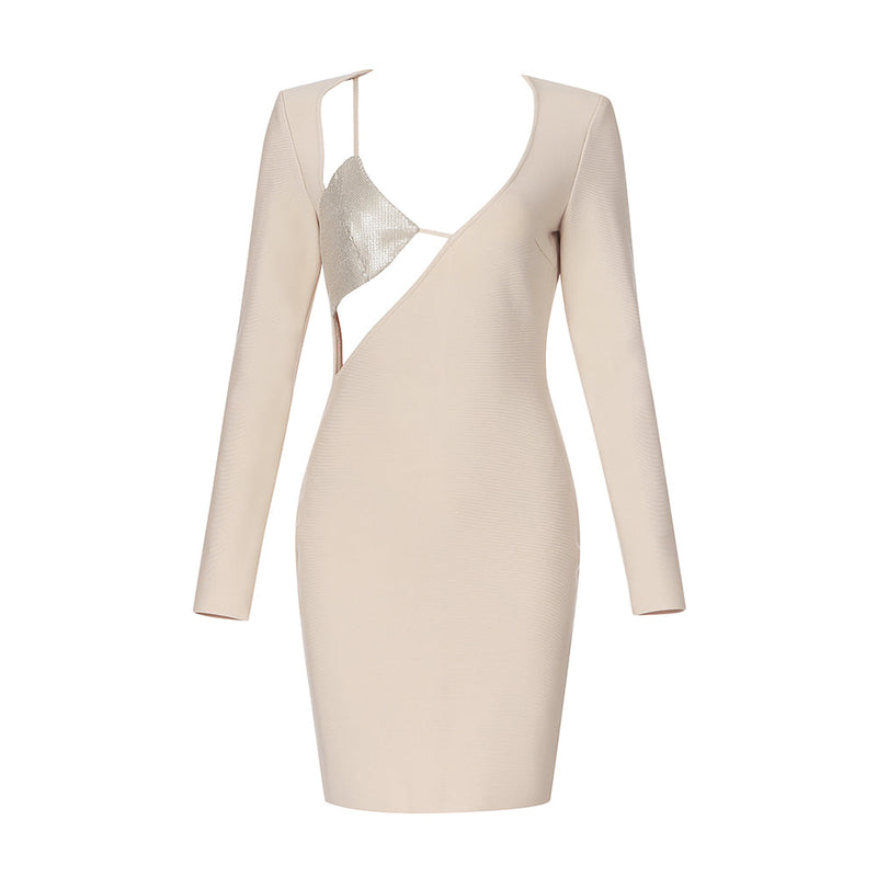 Apricot Bandage Dress HB7814 5